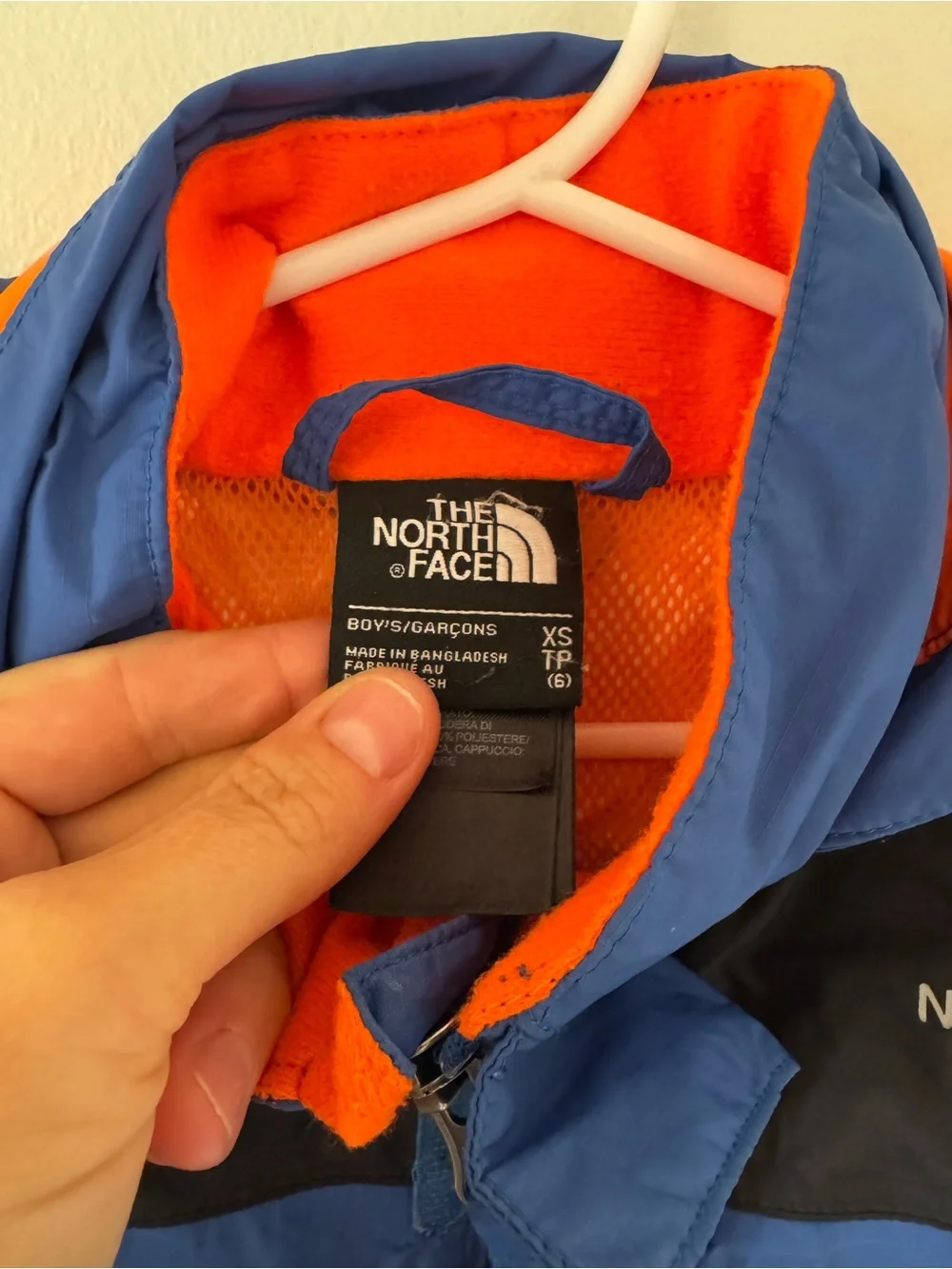 The North Face Kids' Blue & Black Hooded raincoat jacket